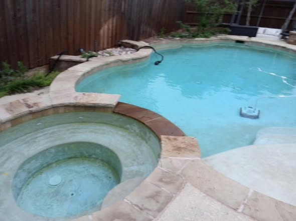 Green pool before cleaning
